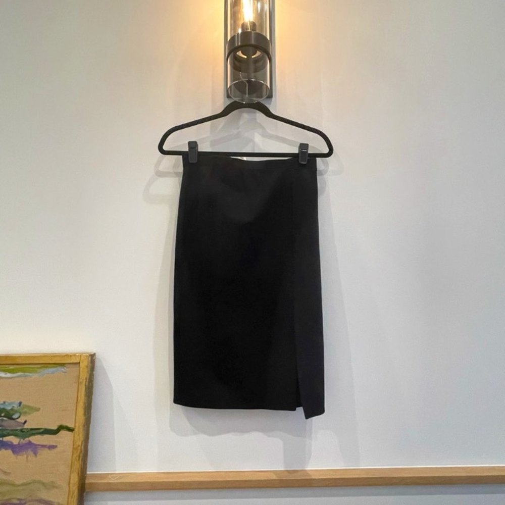 Forever 21 Black Bodycon Midi Skirt w/ Slit SZ M